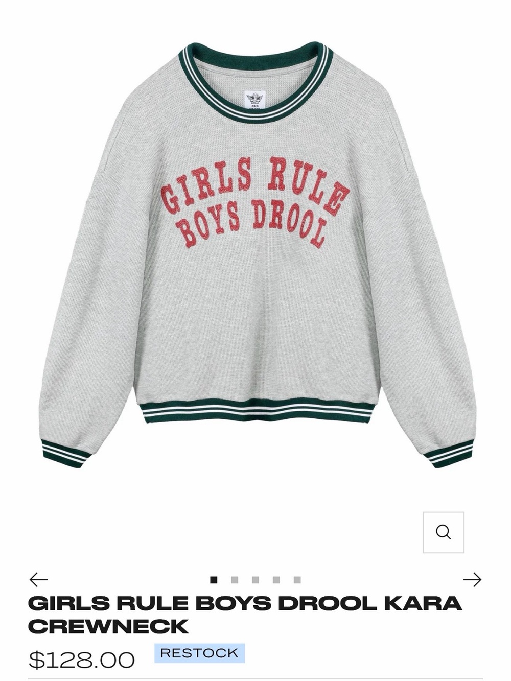 BOYS LIE  Crewneck Sweatshirt - Gray with Red Script
